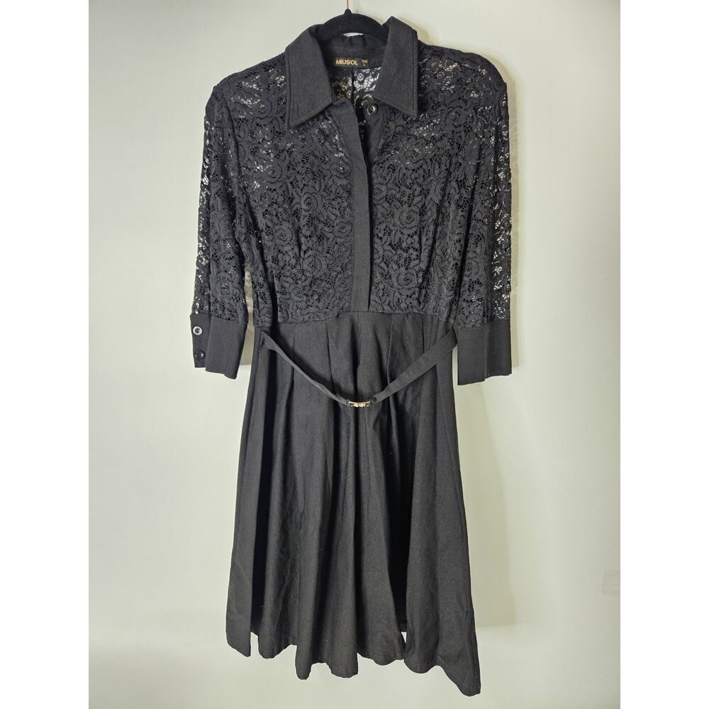 Miusol Dress Black Lace Large Classic Cocktail Dress Gothic Romance Wednesday